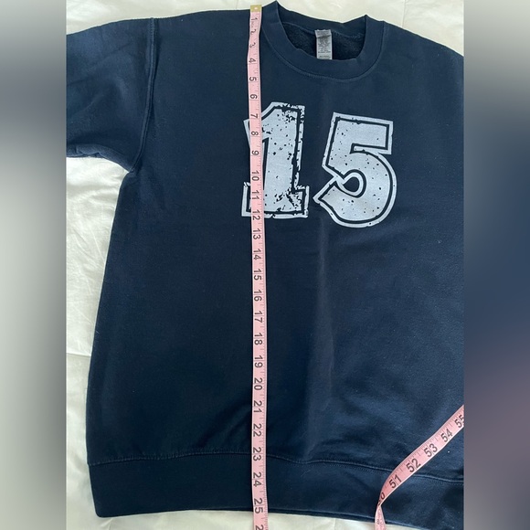 Navy Blue unisex small crewneck #15, 15th Birthday Sweatshirt, 15 Sweatshirt - Picture 3 of 4